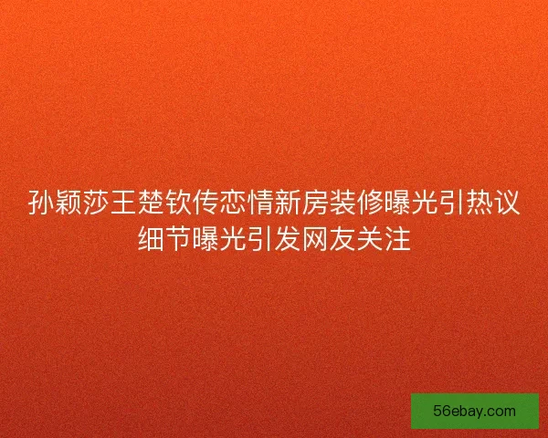 孙颖莎王楚钦传恋情新房装修曝光引热议细节曝光引发网友关注