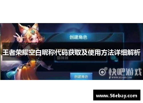 王者荣耀空白昵称代码获取及使用方法详细解析